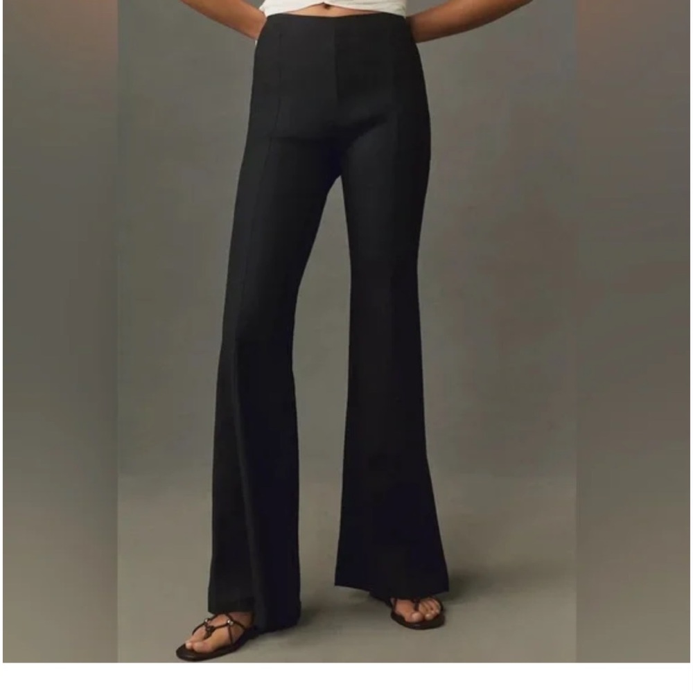 Anthropologie Linen Flare Pants